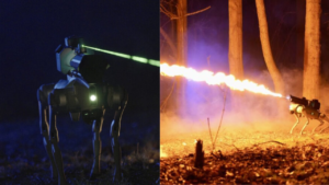 Découvrez le “Thermonator”, le tout premier chien-robot lance-flammes au monde (IMAGES)